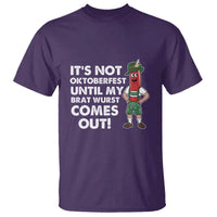 Funny Oktoberfest T Shirt It's Not Oktoberfest Until My Brat Wurst Comes Out Sausage Lederhosen - Wonder Print Shop
