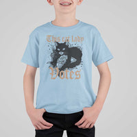 This Cat Lady Votes T Shirt For Kid Black Cat For Harris This Cat Lady Votes Vintage Roses - Wonder Print Shop