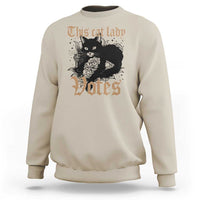 This Cat Lady Votes Sweatshirt Black Cat For Harris This Cat Lady Votes Vintage Roses - Wonder Print Shop