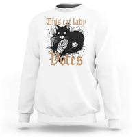 This Cat Lady Votes Sweatshirt Black Cat For Harris This Cat Lady Votes Vintage Roses - Wonder Print Shop