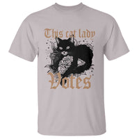 This Cat Lady Votes T Shirt Black Cat For Harris This Cat Lady Votes Vintage Roses - Wonder Print Shop