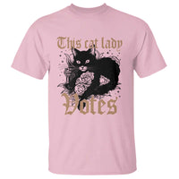 This Cat Lady Votes T Shirt Black Cat For Harris This Cat Lady Votes Vintage Roses - Wonder Print Shop