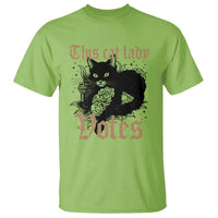 This Cat Lady Votes T Shirt Black Cat For Harris This Cat Lady Votes Vintage Roses - Wonder Print Shop