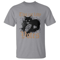 This Cat Lady Votes T Shirt Black Cat For Harris This Cat Lady Votes Vintage Roses - Wonder Print Shop