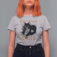 This Cat Lady Votes T Shirt For Women Black Cat For Harris This Cat Lady Votes Vintage Roses - Wonder Print Shop