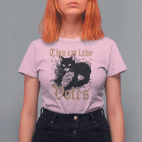 This Cat Lady Votes T Shirt For Women Black Cat For Harris This Cat Lady Votes Vintage Roses - Wonder Print Shop