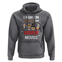 Funny Halloween Hoodie I Run On Coffee And Horror Movies Pumpkin Witch Hat