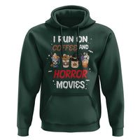Funny Halloween Hoodie I Run On Coffee And Horror Movies Pumpkin Witch Hat