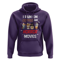 Funny Halloween Hoodie I Run On Coffee And Horror Movies Pumpkin Witch Hat