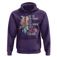 Native American Hoodie Never Underestimate An Old Woman With Native Blood Dreamcatcher - Wonder Print Shop