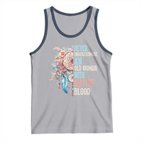 Native American Tank Top Never Underestimate An Old Woman With Native Blood Dreamcatcher - Wonder Print Shop