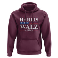 Harris Walz 2024 Hoodie President Election Campaign American Flag - Wonder Print Shop