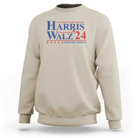 Harris Walz'24 Sweatshirt Presidential Election 2024 US Flag - Wonder Print Shop