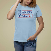 Harris Walz'24 T Shirt For Women Presidential Election 2024 US Flag - Wonder Print Shop