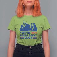 Harris Walz T Shirt For Women We're Not Going Back 2024 American Flag - Wonder Print Shop