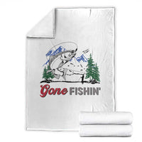 Gone Fishing Throw Blanket Trout Fishing Lover Montane Forest - Wonder Print Shop