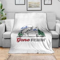 Gone Fishing Throw Blanket Trout Fishing Lover Montane Forest - Wonder Print Shop