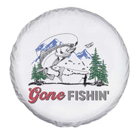 Gone Fishing Spare Tire Cover Trout Fishing Lover Montane Forest - Wonder Print Shop