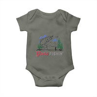 Gone Fishing Baby Onesie Trout Fishing Lover Montane Forest - Wonder Print Shop