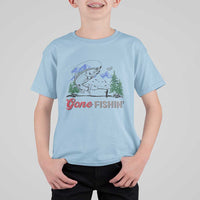 Gone Fishing T Shirt For Kid Trout Fishing Lover Montane Forest - Wonder Print Shop