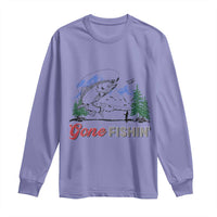 Gone Fishing Long Sleeve Shirt Trout Fishing Lover Montane Forest - Wonder Print Shop
