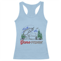 Gone Fishing Racerback Tank Top Trout Fishing Lover Montane Forest - Wonder Print Shop