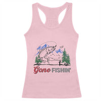 Gone Fishing Racerback Tank Top Trout Fishing Lover Montane Forest - Wonder Print Shop