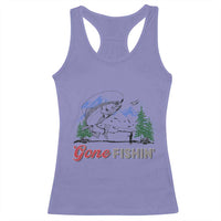 Gone Fishing Racerback Tank Top Trout Fishing Lover Montane Forest - Wonder Print Shop