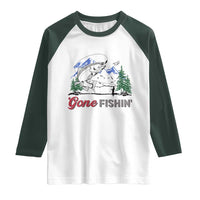 Gone Fishing Raglan Shirt Trout Fishing Lover Montane Forest - Wonder Print Shop