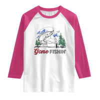 Gone Fishing Raglan Shirt Trout Fishing Lover Montane Forest - Wonder Print Shop