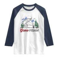 Gone Fishing Raglan Shirt Trout Fishing Lover Montane Forest - Wonder Print Shop