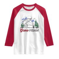 Gone Fishing Raglan Shirt Trout Fishing Lover Montane Forest - Wonder Print Shop