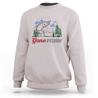 Gone Fishing Sweatshirt Trout Fishing Lover Montane Forest - Wonder Print Shop