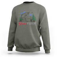 Gone Fishing Sweatshirt Trout Fishing Lover Montane Forest - Wonder Print Shop