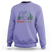 Gone Fishing Sweatshirt Trout Fishing Lover Montane Forest - Wonder Print Shop
