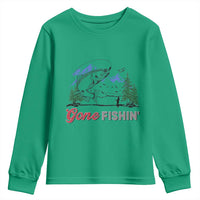 Gone Fishing Youth Sweatshirt Trout Fishing Lover Montane Forest - Wonder Print Shop
