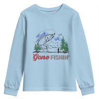 Gone Fishing Youth Sweatshirt Trout Fishing Lover Montane Forest - Wonder Print Shop