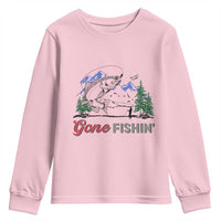 Gone Fishing Youth Sweatshirt Trout Fishing Lover Montane Forest - Wonder Print Shop