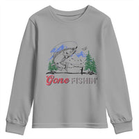 Gone Fishing Youth Sweatshirt Trout Fishing Lover Montane Forest - Wonder Print Shop