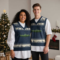 Trout Fly Fishing Outdoor Forest Nature Wildlife Fisherman V-Neck Knit Sweater Vest - Wonder Print Shop
