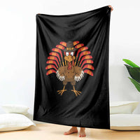 Thanksgiving Ice Hockey Throw Blanket Turkey Pilgrim Hat Fall Season - Wonder Print Shop