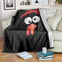 Funny Thanksgiving Throw Blanket Silly Turkey Autumn Season Hens Ribbon - Wonder Print Shop