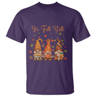 Autumn Season T Shirt It's Fall Y'all Gnomies Thanksgiving Maple Leaf - Wonder Print Shop