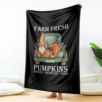 Thanksgiving Throw Blanket Farm Fresh Pumpkins Apples Hayrides Cider Autumn Season - Wonder Print Shop
