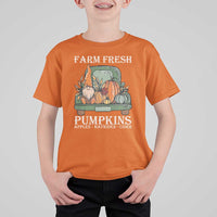 Thanksgiving T Shirt For Kid Farm Fresh Pumpkins Apples Hayrides Cider Autumn Season - Wonder Print Shop
