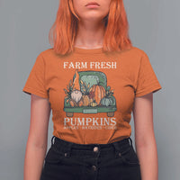Thanksgiving T Shirt For Women Farm Fresh Pumpkins Apples Hayrides Cider Autumn Season - Wonder Print Shop