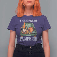 Thanksgiving T Shirt For Women Farm Fresh Pumpkins Apples Hayrides Cider Autumn Season - Wonder Print Shop
