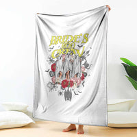 Halloween Bachelorette Party Throw Blanket Bride's Boo Crew Ghost Vintage Flower - Wonder Print Shop