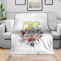Halloween Bachelorette Party Throw Blanket Bride's Boo Crew Ghost Vintage Flower - Wonder Print Shop