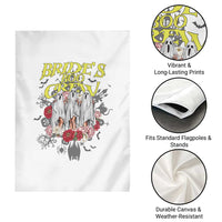 Halloween Bachelorette Party Garden Flag Bride's Boo Crew Ghost Vintage Flower - Wonder Print Shop